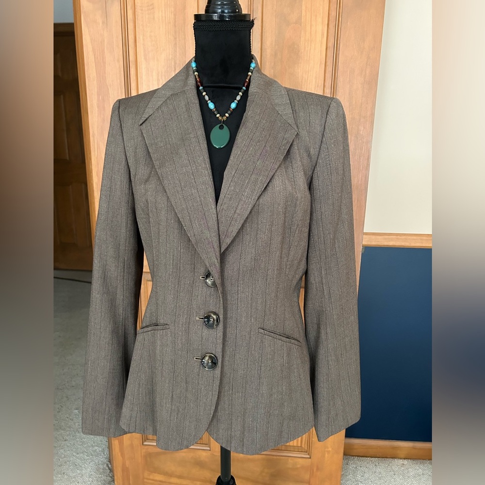 Sophisticated Brown Pinstripe Blazer